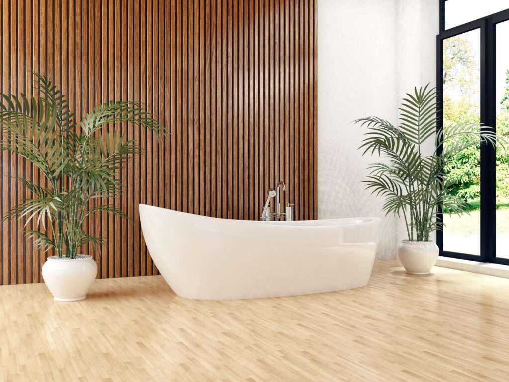 Large luxury modern bright interiors Living room mockup illustration 3D rendering image